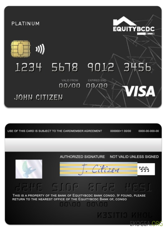 Carte Visa Débit Platine de la banque Congo EquityBCDC